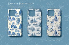 Christmas Story 12 Blue Toile de Jouy Seamless Patterns Product Image 6