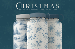 Christmas Story 12 Blue Toile de Jouy Seamless Patterns Product Image 12