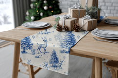Christmas Story 12 Blue Toile de Jouy Seamless Patterns Product Image 13