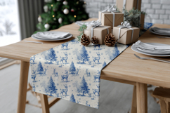 Christmas Story 12 Blue Toile de Jouy Seamless Patterns Product Image 14