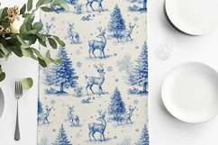 Winter Forest Blue Toile Pattern Product Image 3