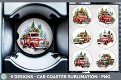 Bundle of six Watercolor Christmas Car Coaster designs.