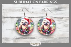 Christmas Vulture v1 Entangled in Lights Round Earrings PNG Product Image 1