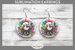Christmas Vulture v2 Entangled in Lights Round Earrings PNG Product Image 1
