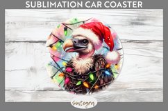 Christmas Vulture v3 Entangled in Lights Car Coaster PNG Product Image 1