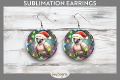Christmas Vulture v4 Entangled in Lights Round Earrings PNG Product Image 1