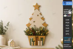 Wooden Christmas Wall Decor Laser Cut | Christmas Tree SVG Product Image 1