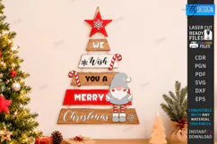Wooden Christmas Tree Wall Decor Laser Cut | Christmas Signs Product Image 1