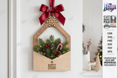 Christmas Wall Decor Laser Cut | Wooden Christmas Door Sign Product Image 1