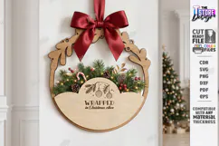 Christmas Wall Decor Laser Cut | Wooden Christmas Door Sign Product Image 1