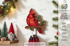 Christmas Hook Lasercut. Wall Coat Hook. Cardinal SVG Product Image 1
