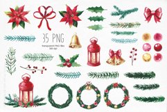 Watercolor Christmas clipart, 35 PNG Product Image 3