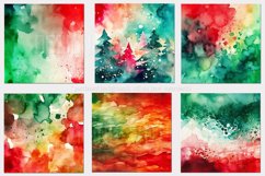 Watercolor Backgrounds, 15x15 Christmas Watercolor Papers Product Image 5