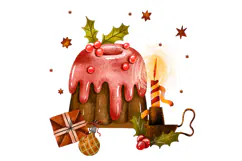 Christmas Cakes Greeting Cards. Winter Holiday Card Product Image 7