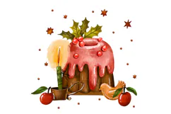 Christmas Cakes Greeting Cards. Winter Holiday Card Product Image 8