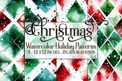 Christmas Patterns, Watercolor Diamond Shapes Patterns, s1 Product Image 1