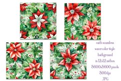 Christmas Patterns, Watercolor Floral Christmas Patterns, 12 Product Image 2