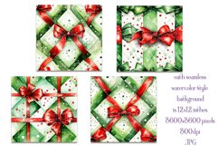 Christmas Patterns, Watercolor Christmas Bows Patterns, s2 Product Image 2