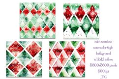 Christmas Patterns, Watercolor Diamond Shapes Patterns, s3 Product Image 2