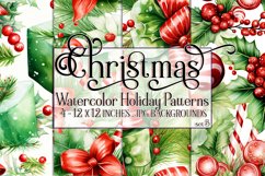 Christmas Patterns, Whimsy Watercolor Holiday Patterns, s5 Product Image 1