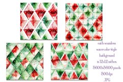 Christmas Patterns, Watercolor Diamond Shapes Patterns, s8 Product Image 2