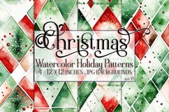 Christmas Patterns, Watercolor Diamond Shapes Patterns, s9 Product Image 1