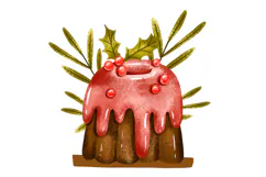 Christmas Cakes Greeting Cards. Winter Holiday Card Product Image 3