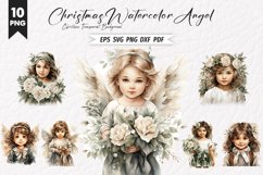 Christmas Watercolor Angel Clipart Bundle Product Image 1