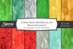 Christmas Watercolor Seamless Backgrounds - Set of 12 Product Image 1