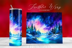 Christmas Sublimation Watercolor Background Tumbler Wrap Product Image 1