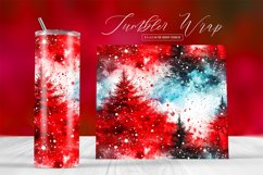 Skinny Tumbler Watercolor Christmas Sublimation Wrap Product Image 1