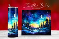 Christmas Magic: Watercolor Sublimation Tumbler Wrap Product Image 1