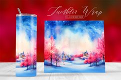 Festive Christmas Tumbler Watercolor Sublimation Background Product Image 1