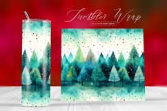 Christmas Watercolor Tumbler Wrap Sublimation Background Product Image 1