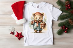 Christmas Watercolor bear Sublimation clipart