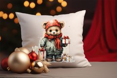 Christmas Watercolor bear illustration