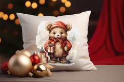 Christmas Watercolor bear illustration