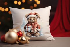 Christmas Watercolor bear illustration