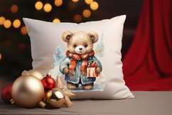Christmas Watercolor bear illustration