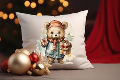 Christmas Watercolor bear illustration
