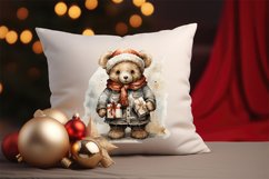 Christmas Watercolor bear illustration
