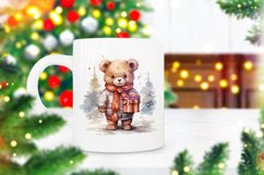 Christmas Watercolor bear illustration