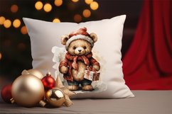 Christmas Watercolor bear illustration