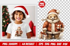 Christmas Watercolor bear clipart png