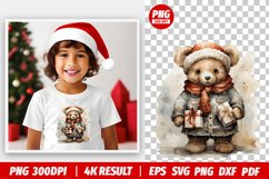 Christmas Watercolor bear clipart png