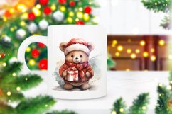 Christmas Watercolor bear Sublimation clipart