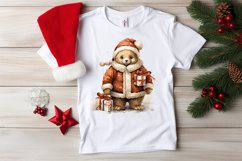 Christmas Watercolor bear Sublimation clipart