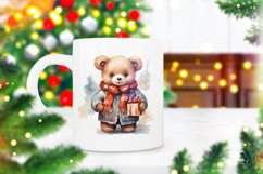 Christmas Watercolor bear Sublimation clipart