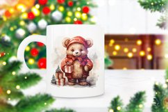 Christmas Watercolor bear Sublimation clipart