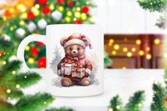 Christmas Watercolor bear Sublimation clipart